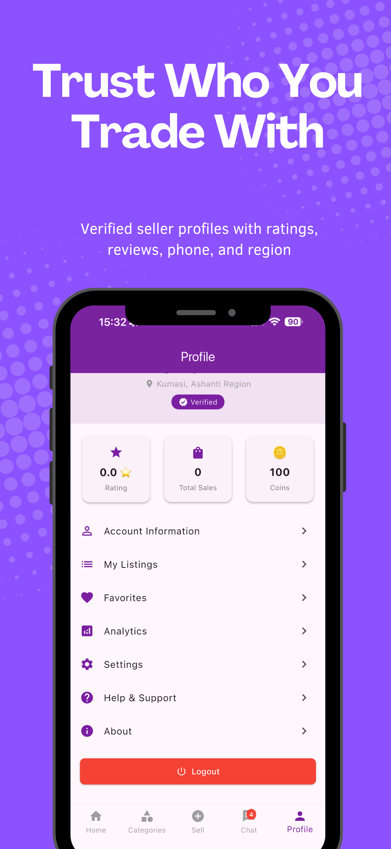 TradeZone mobile screen 4
